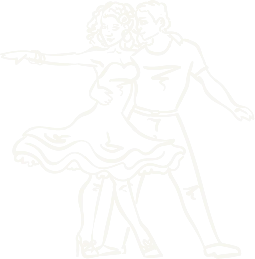 Ilustración con dos dibujos bailando