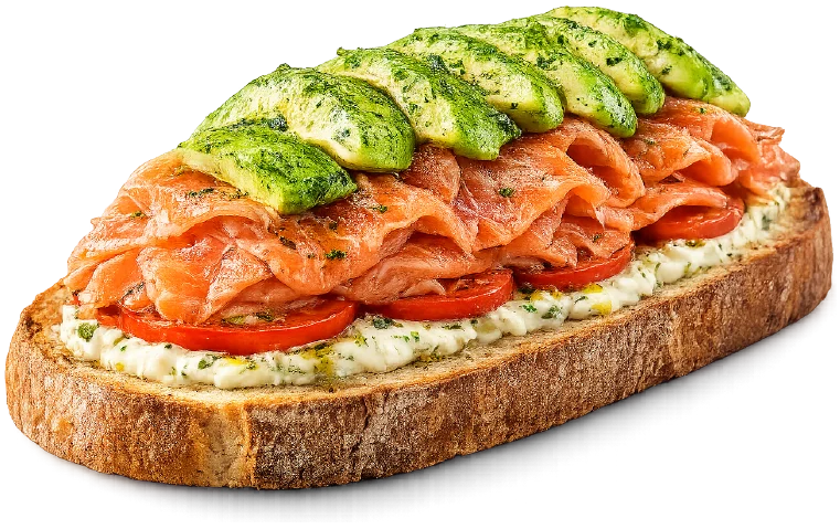 Tostada "Salmón" de la carta de la Esquini-K