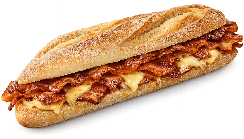 Bocadillo beicon y queso