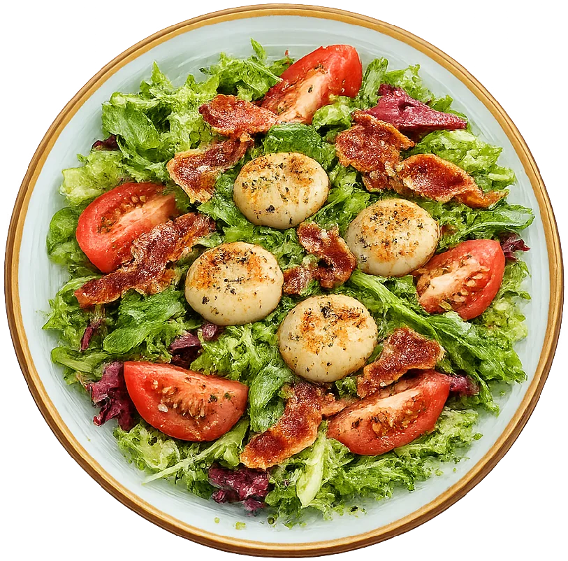 Ensalada con vieiras